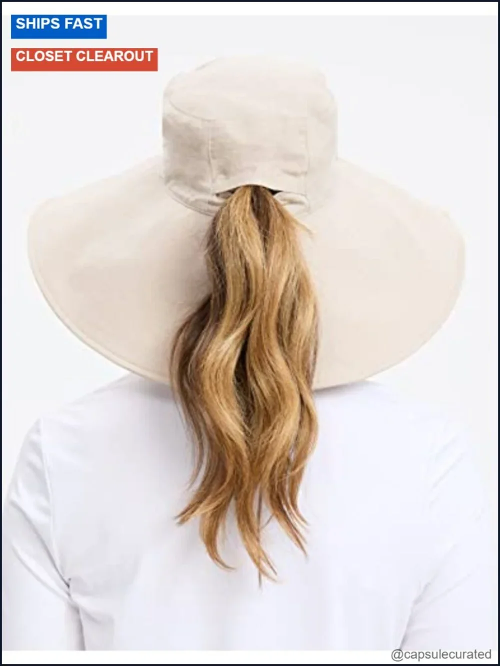 UPF 50+ Cotton Linen Sun Hat Women's Ultra-Wide Brim Packable